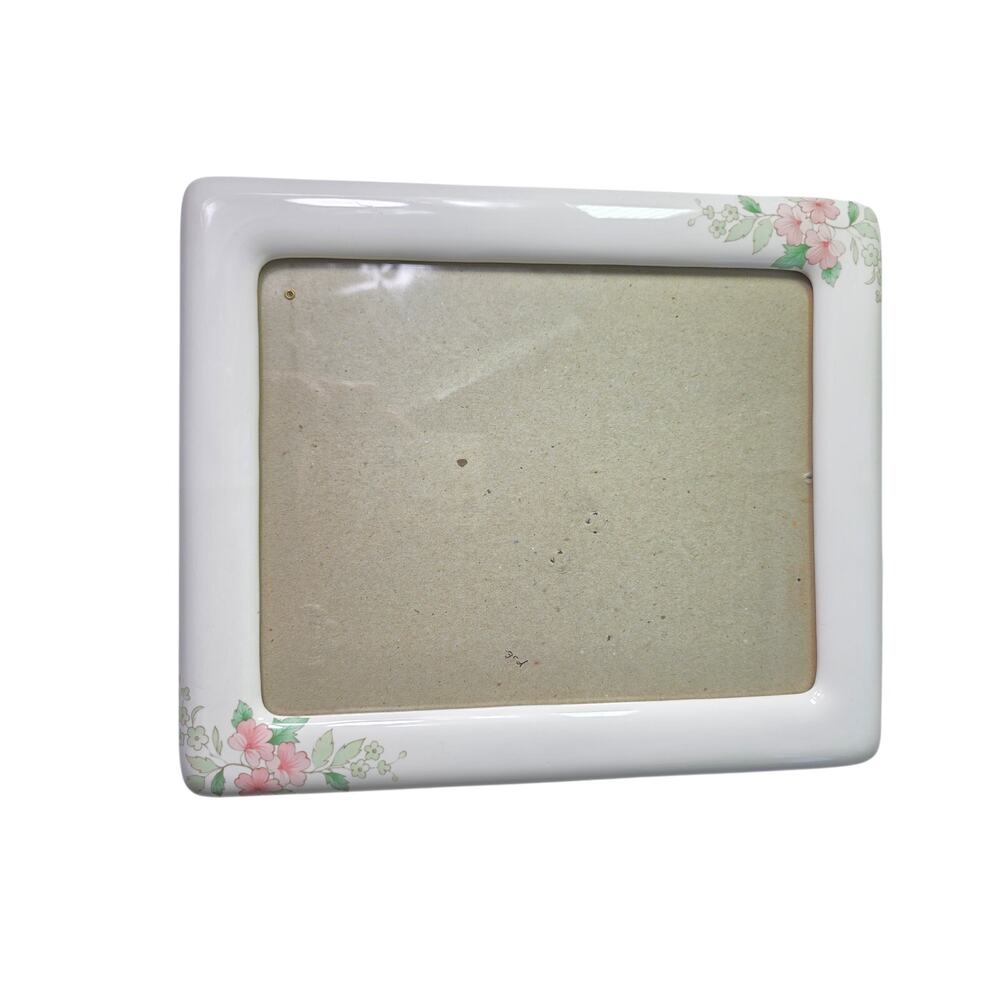 1980s The Weston Gallery Pink Floral Ceramic Picture Frame